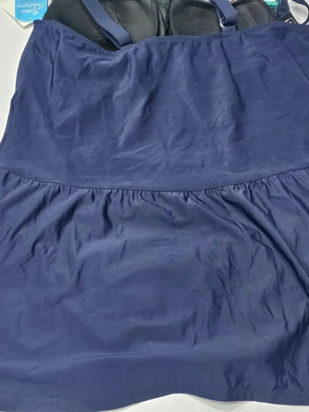 Swim Solutions Colorblocked Tummy-Control Swimdress